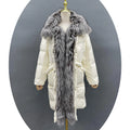 New Luxury Big Real Fox Fur Collar Large Size Women Goose  Down Coat Winter Jacket