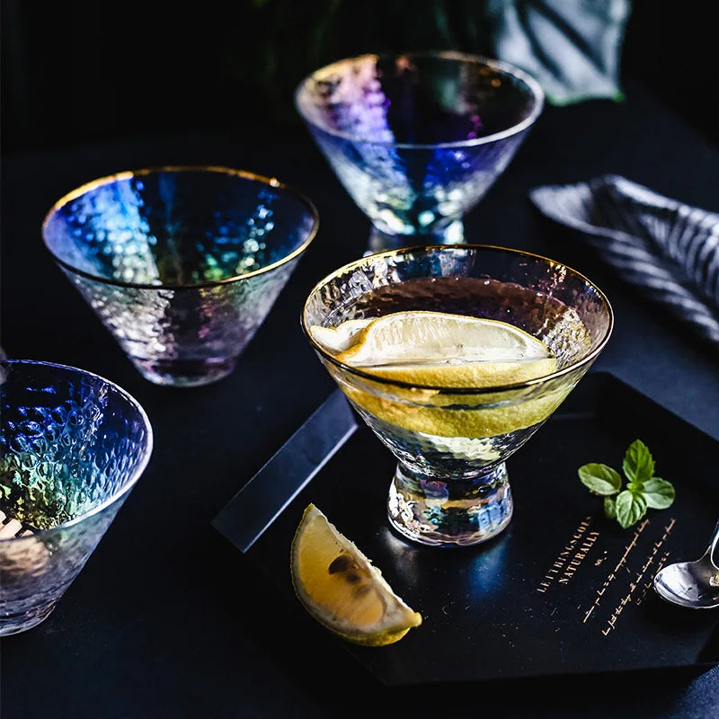 Colorful Rainbow Mini Dessert Bowls & Martini Glasses-Eco-Friendly Reusable Party Drinkware for Home & Restaurant