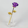 HZ New Design Factory Price Blue Red Purple Pink Glass Roses Colorful Cristal Decoration Crystal Flower For Wedding Gift