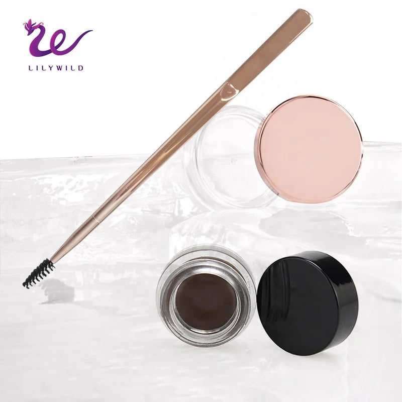 Flash Sale 2 in 1 Eyebrow Gel Kit Brow Sculpting Lamination Gel Eyebrow Tint Cream With Brush