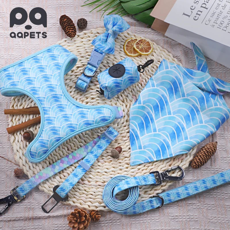 Custom Personalized Dog Harness Set No Pull Nylon Polyester Harness with Padded Feature Including Leash Bandana Whole Pet Supply