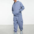 Custom Logo Men'S 100% Cotton Oversized Hoodie Drop Shoulder Pant Suit Blank Casual Streetwear Tracksuits for Men