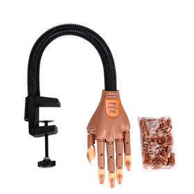 Adjustable Training Nail Art Hand with Nail Tips Fake Hand Manicure Tools Practice Hand for Acrylic Nails Model Tools