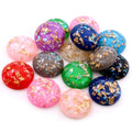 10pcs/Lot 20mm New Fashion Mix Color Built-in Metal Foil Flat Back Resin Cabochons Cameo for DIY Jewelry Making Findings