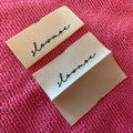 Loop Fold Natural Color Sewing on Cotton Textile Labelsilk Screen Printing Private logo Cotton Tags