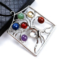 Huiying Natural hand carved chakra quartz crystal tree of life pendant for decoration Jeweley
