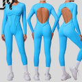 2025 Hot Sale New Style One-piece Sports Yoga Jumpsuit Backless Tight Long-sleeved Spandex/Nylon Breathable Quick Dry for Women