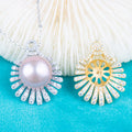 Pe01966 DIY 9-12mm Natural Freshwater Pearl Pendant Accessory 925 Sterling Silver Engagement Jewelry Necklace for Women