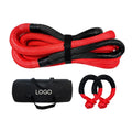 China 19mm*6M Nylon Double Braided Elastic Tow Rope High Strength Kinetic Rope with Soft Shackle Set for Offroad 4x4 Recovery