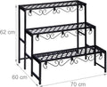 Classic Metal Flower Rack Shelf 3-Tier Rectangular Plant Stand with Customizable Options for Home & Garden Use