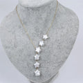 New Design Gold Silver ChainJewelry Real Fresh Water Pearl Star Shape Pendant Necklace