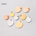 Low MOQ Custom 6-30m Round Tail Tag No Fade 18K Gold Plated Stainless Steel Hangtag Pendant for Diy Necklace Jewelry Accessories