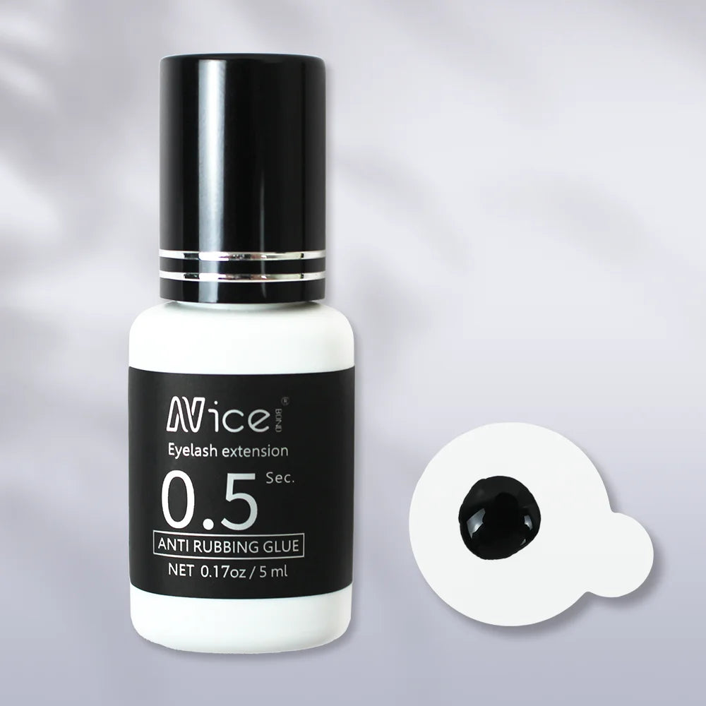 Customizable China No Stimulation Eyelash Extensions Liquid Form Glue Adhesive Premium Quality Carbon Black Alcohol Free 0.5s