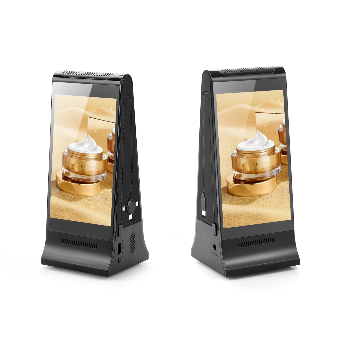 Unique Indoor bar Restaurant Two Sides LCD Touch Screen Digital Table Tent Kiosk Advertising Display Player Device Equipment
