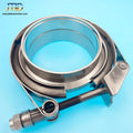 JTLD 3" Stainless Steel Quick Release V Band Clamp with Grooves Exhaust Turbo V Clamp Pipe and Tube Clamp 3 Inch