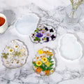 DM698 Irregular Resin Coaster Mold Silicone Crystal Pendant Cup Holder With Decorative Border for Resin Casting
