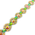 Fancy Shining Neon AB Colors Resin Gems Clothes Accessory Iron on Hot Fix Rhinestone Beaded Trimming
