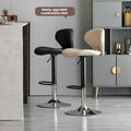 Modern Designer Minimalist Style Design Bar Furniture Metal Black Legs PU Leather Bar Stools