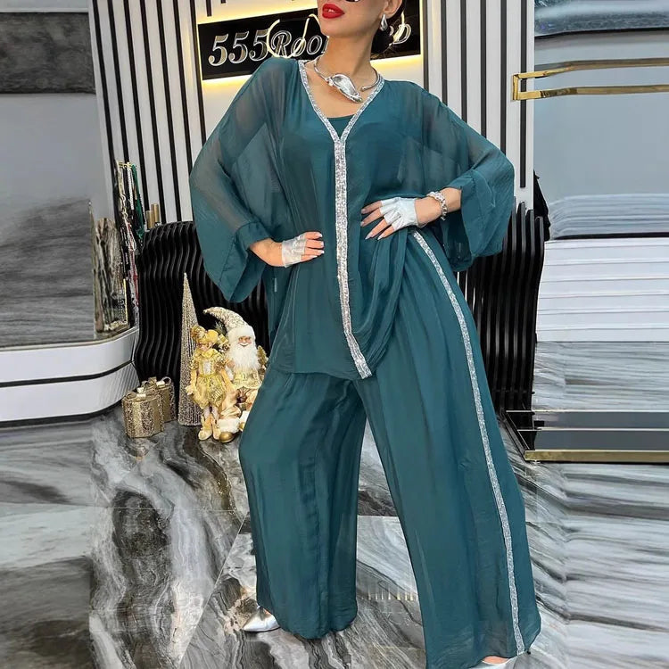 S-3XL Large Size V Neck Tops Wholesale Lightweight Trousers Custom logo Loose Fit Women Suits Factory Directly