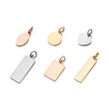 EManco Custom Blank Initial Tags Women's Fashion Accessories DIY Jewelry Charm Laser Engraving Brand Tags Oval Initials Chain