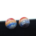 HUIYING HUIYING Yoga Chakra Natural Stone Sphere Pendant Necklace Stainless Steel Colorful Natural Stone Chakra Sweater Necklace