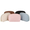 PU Half Shape Bag With Leaf Zipper Tail Luxury Waterproof Travel Portable Logo Print Make up Bag Cosmetic Bag for Lady