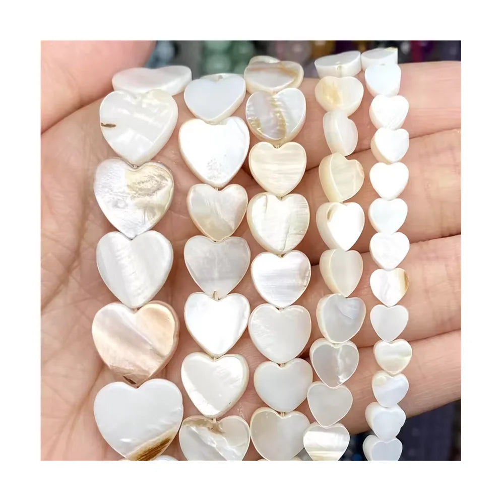 Natural White Piercing Love Shell Mother of Pearl Loose Spacer Beads for Jewelry Making DIY Bracelet Necklace Handmade 6/8/10mm