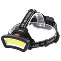 High-Lumens COB LED Headlight Flashlight Waterproof USB Rechargeable Broad Beam for Hunting Fishing IP65 Rating Lithium Ion