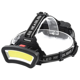 High-Lumens COB LED Headlight Flashlight Waterproof USB Rechargeable Broad Beam Camping Hunting Fishing IP65 Rating Lithium Ion