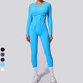 Custom LOGO Lightweight Women's Yoga Jumpsuit High Compression Soft Long Sleeve Jumpsuit Stretchy Sportswear Women Yoga Bodysuit