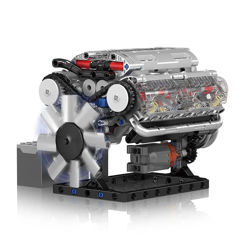 Mould King 10088S Creative Toys Game Toys Kids Christmas Gift  Technology Entertainment  No.V8 Engine Model Building Blocks