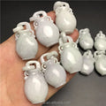 Certified Grade a Myanmar Jadeite  Carved Wishful Ring Vase Jade Pendant Pendant Jade Handicraft Factory Wholesale