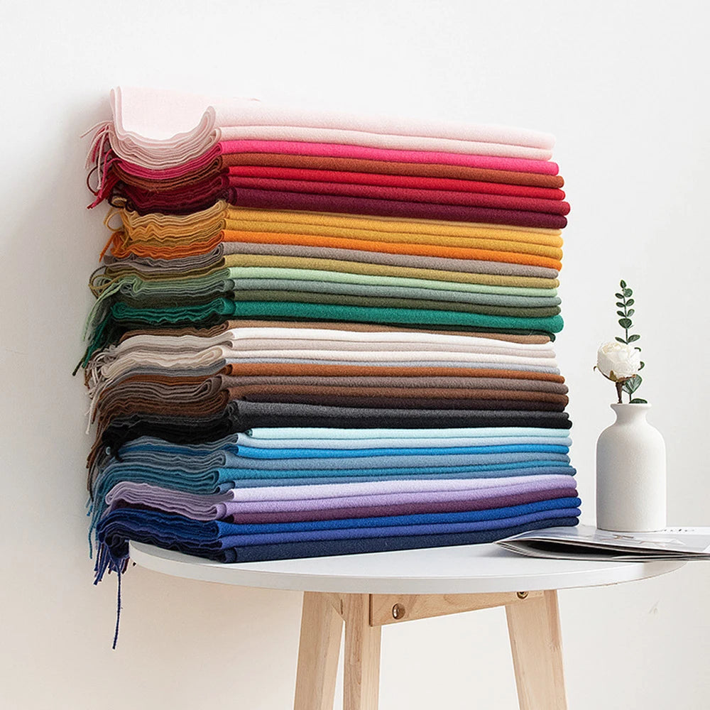 New Soft Imitation Cashmere Scarves Women Solid Color Wraps Thin Long Scarf Tassel Casual Lady Winter Female Shawl