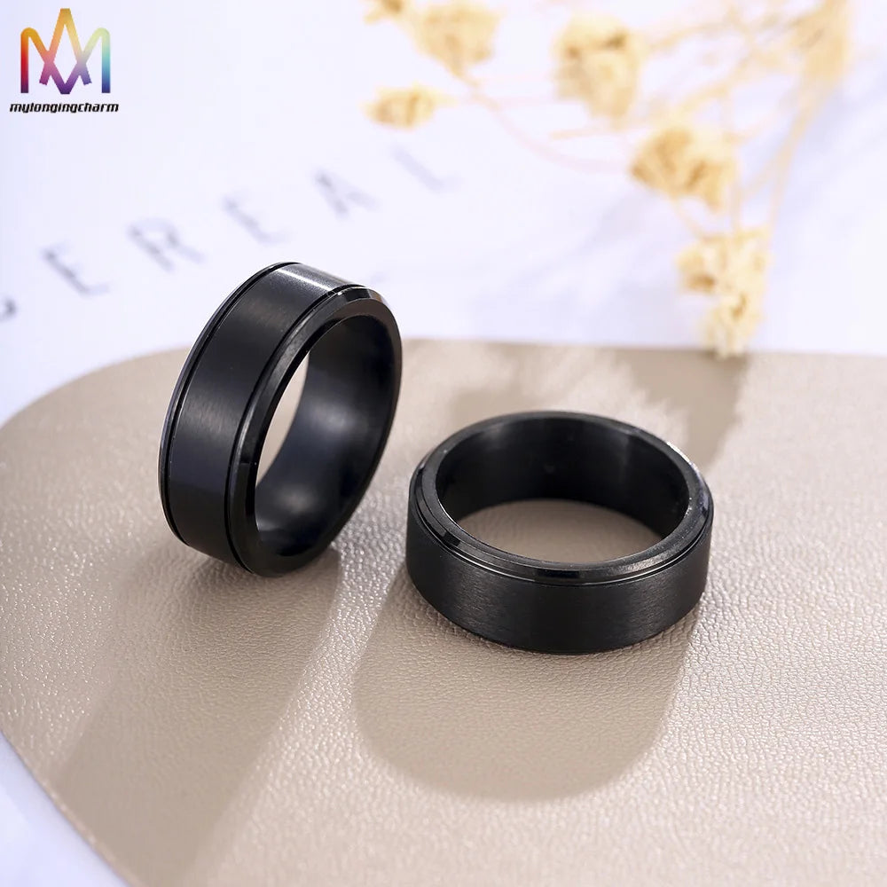 Sleek and Simple Ring Ins Fashion Jewelry Stainless Steel Ring for Men