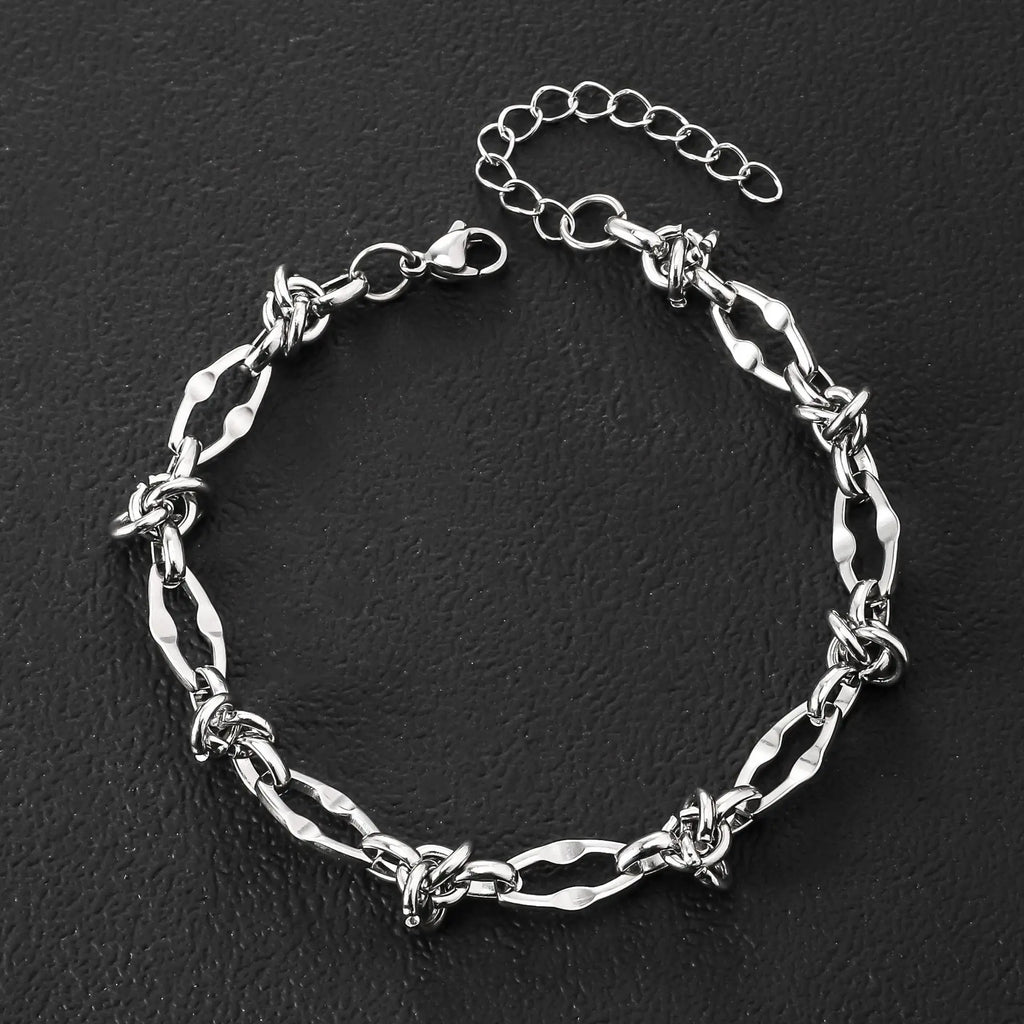 Wholesale Stainless Steel Jewelry 18K Gold Plated Hombre Brazaletes Girl Pulsera Cadena Chunky Knotted Bracelet for Men