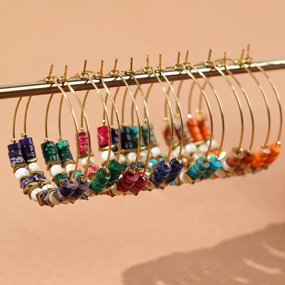 Go2boho Wholesale Boho Handmade Earrings Luxury  Multi Beaded Hoop Earrings Women Fashion Daily Jewelry Gifts