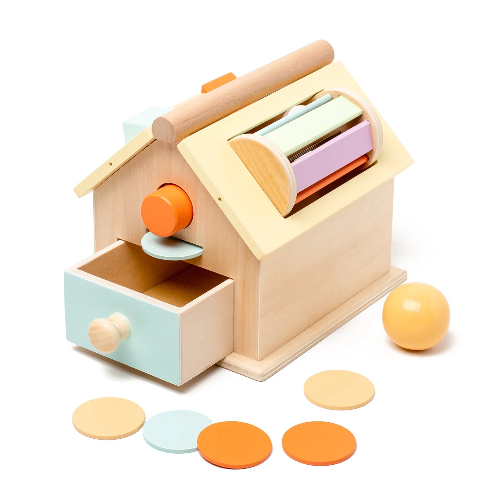 2026 New Children Wooden Montessori Educational 4 in 1 Busy Box Teching Aids Learning Toys for Kids