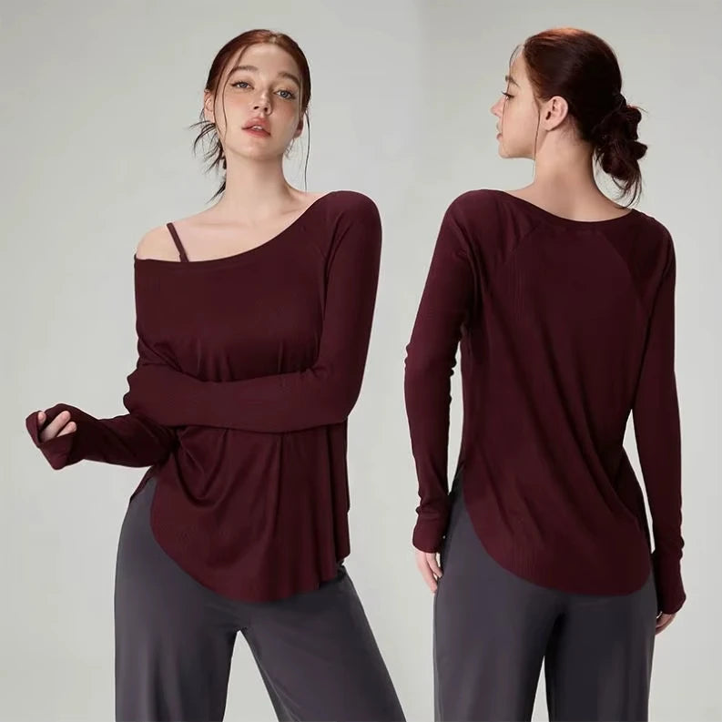 MAYYOUNG Women Long Sleeve Loose Shirts Solid Color Breasted Tops Clothes Shirt Long Sleeve Women's Sport Tops