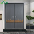 Modern Finished Metal Carving Double Security Casted Aluminum Anti-Theft Bulletproof Entrance Front Door for Houses