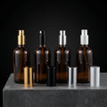 Best Seller 30ml 50ml 100ml Amber Black Glass Essential Oil Spray Bottle with Screen Printing Empty