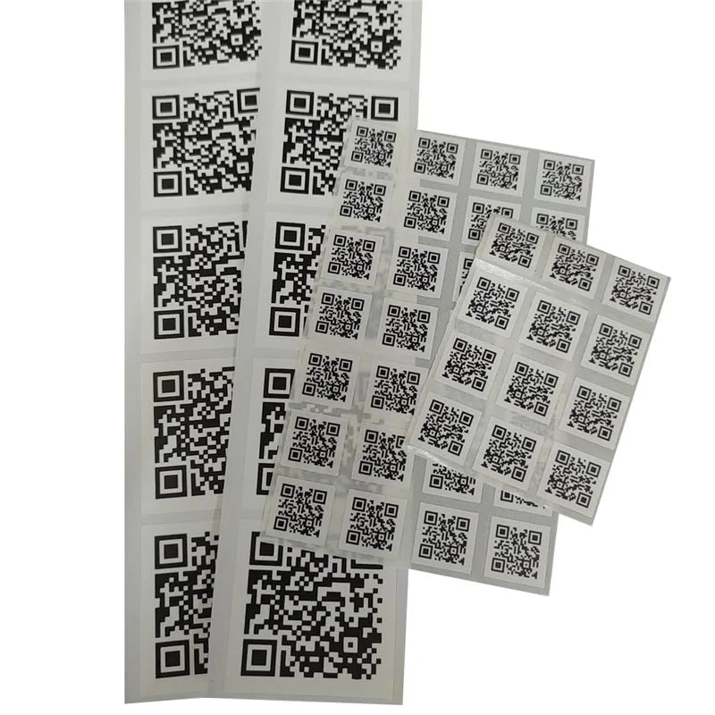 Custom Size Company Qr Code Stickers Paper Vinyl Waterproof Adhesive Qrcodeprinting Label