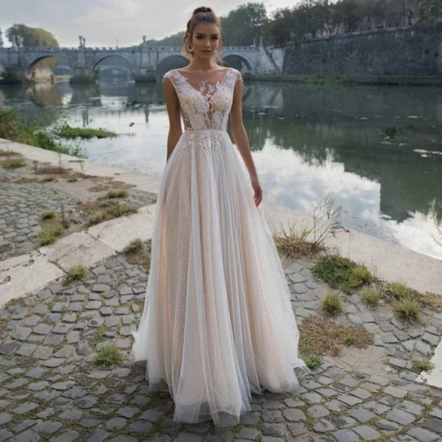 Elegant Women's Wedding Dress Plus Size Ball Gown with Draped Decoration Simple Sleeveless Design and Chapel Train