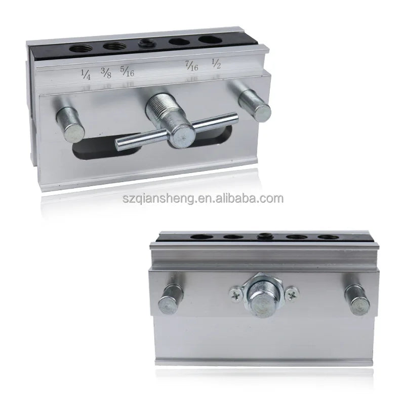 Alloy Vertical Pocket Hole Jig Woodworking 6/8/10/11/12mm Drilling Locator Wood Dowelling Self Centering Doweling Jig Step Kit