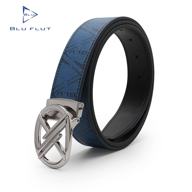 Classic Men's Designer Leather Belt with Alloy Buckle Durable Solid Pattern 3.4cm Width Casual Fashion