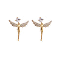 Luxury Women Jewelry Sterling Silver Wings of the Angle Stud Earrings