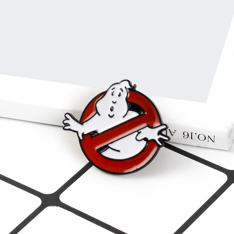 Ghost Badge Brooch Bag Fun Movie Jewelry Clothes Lapel Pin Cartoon Wholesale Ghostbusters Pin White Europe Animal in Stock 2pcs
