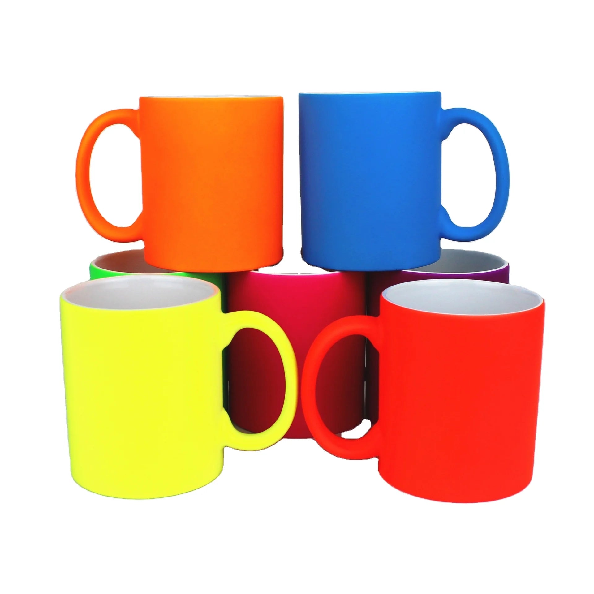 Wholesale Matte Fluorescent Ceramic Sublimation Coffee Mug Logo Customized Promotional Sublimation Mug Magic Cup