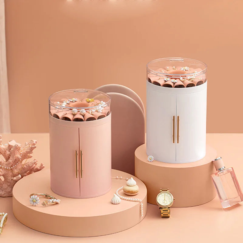 Five - Layer Cosmetics Storage Box Multi - Function Double - Open Table Top Transparent High - Grade Jewelry Box