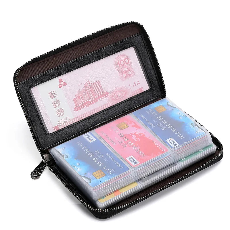 Wholesale Zipper Large Capacity Card Bag Women's Multi-card Slot Business Credit Card Holder