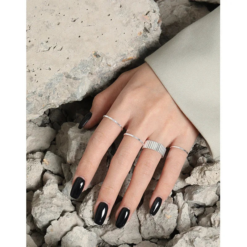 S925 Sterling Silver Thin Simple Smart Ring Minimalist Ring for Girls Women Gift Designer Fine Jewelry Rings